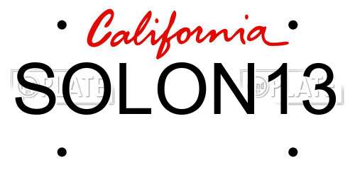 SOLON13 California License Plate