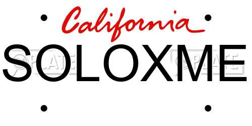 SOLOXME California License Plate