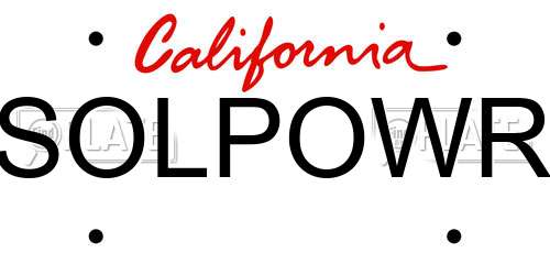 SOLPOWR California License Plate