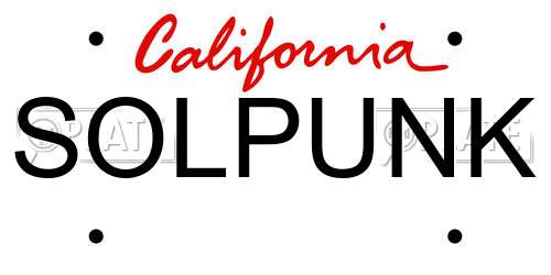 SOLPUNK California License Plate