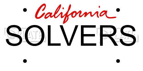 SOLVERS California License Plate