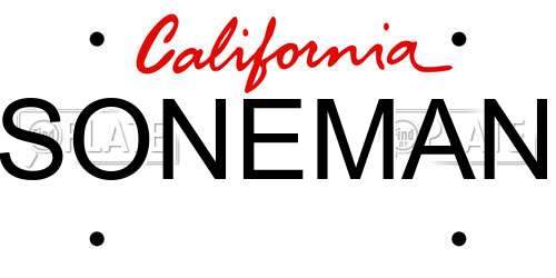 SONEMAN California License Plate