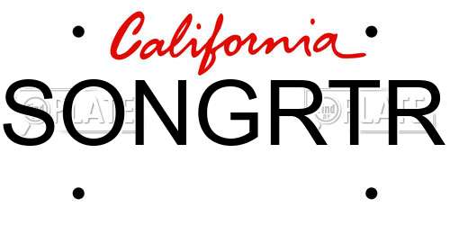 SONGRTR California License Plate