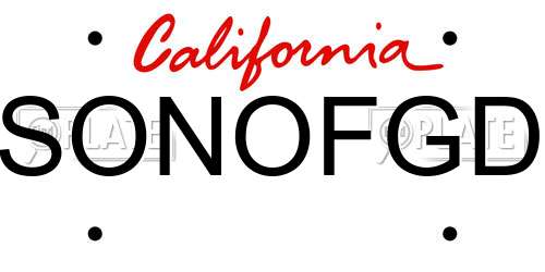SONOFGD California License Plate