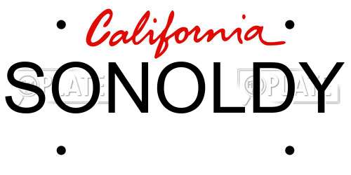 SONOLDY California License Plate