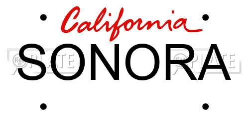 SONORA California License Plate