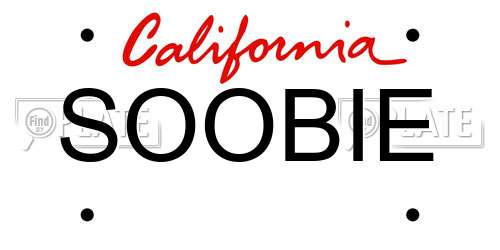 SOOBIE California License Plate