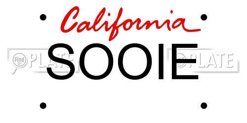 SOOIE California License Plate