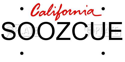 SOOZCUE California License Plate