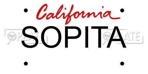 SOPITA California License Plate