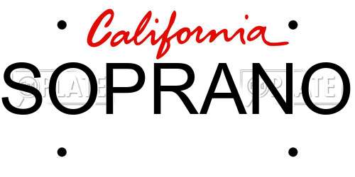 SOPRANO California License Plate