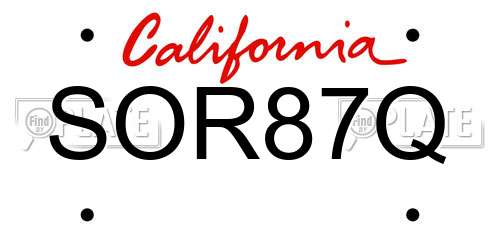 SOR87Q California License Plate