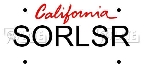 SORLSR California License Plate