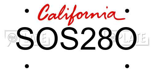SOS28O California License Plate