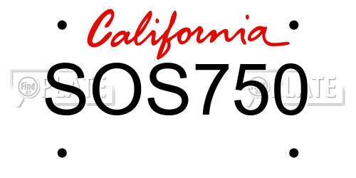 SOS750 California License Plate