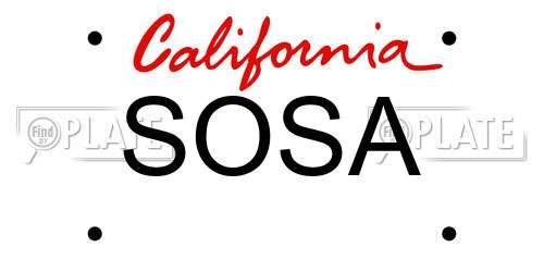 SOSA California License Plate
