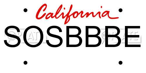 SOSBBBE California License Plate