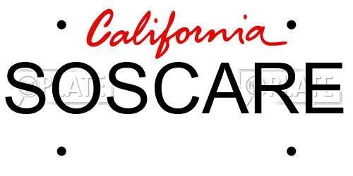 SOSCARE California License Plate