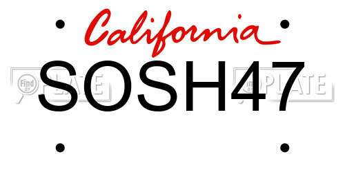 SOSH47 California License Plate