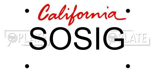SOSIG California License Plate