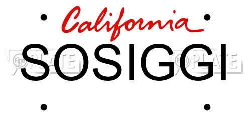 SOSIGGI California License Plate