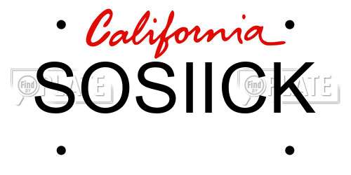 SOSIICK California License Plate