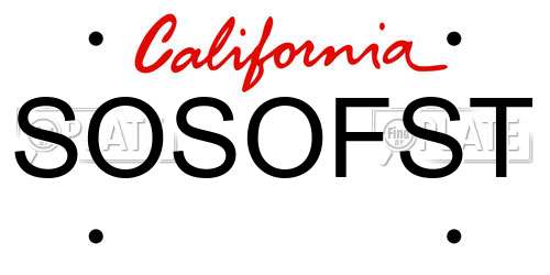 SOSOFST California License Plate