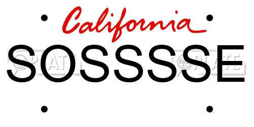 SOSSSSE California License Plate