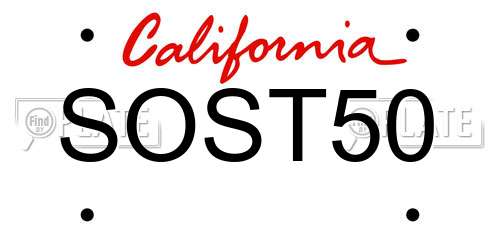 SOST50 California License Plate