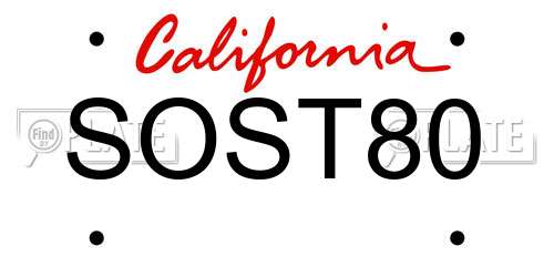 SOST80 California License Plate
