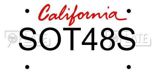 SOT48S California License Plate
