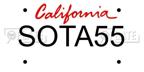 SOTA55 California License Plate
