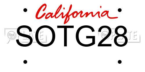 SOTG28 California License Plate