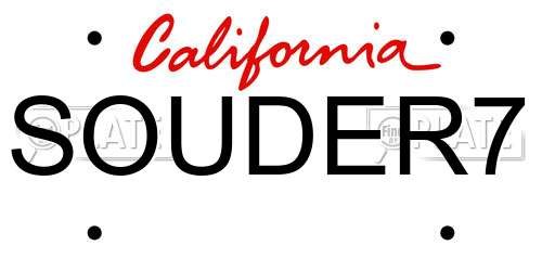 SOUDER7 California License Plate