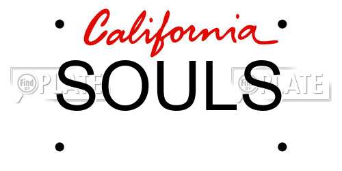 SOULS California License Plate