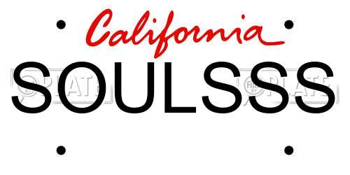 SOULSSS California License Plate