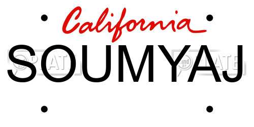 SOUMYAJ California License Plate