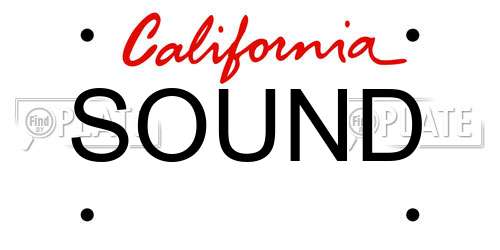 SOUND California License Plate