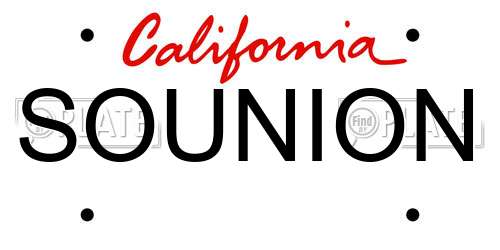 SOUNION California License Plate