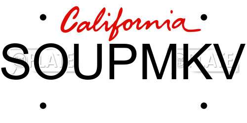 SOUPMKV California License Plate