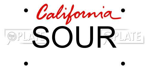 SOUR California License Plate