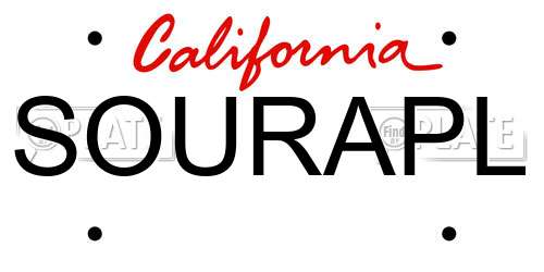 SOURAPL California License Plate