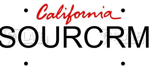 SOURCRM California License Plate