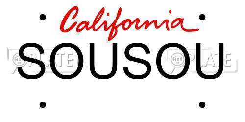 SOUSOU California License Plate
