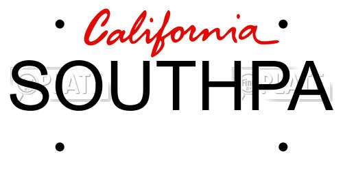 SOUTHPA California License Plate