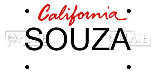 SOUZA California License Plate
