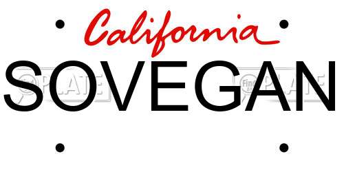 SOVEGAN California License Plate