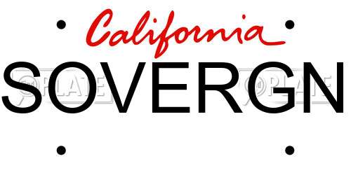 SOVERGN California License Plate