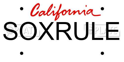SOXRULE California License Plate