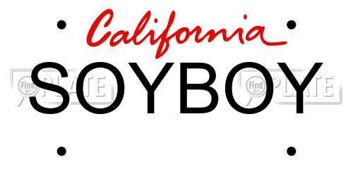 SOYBOY California License Plate